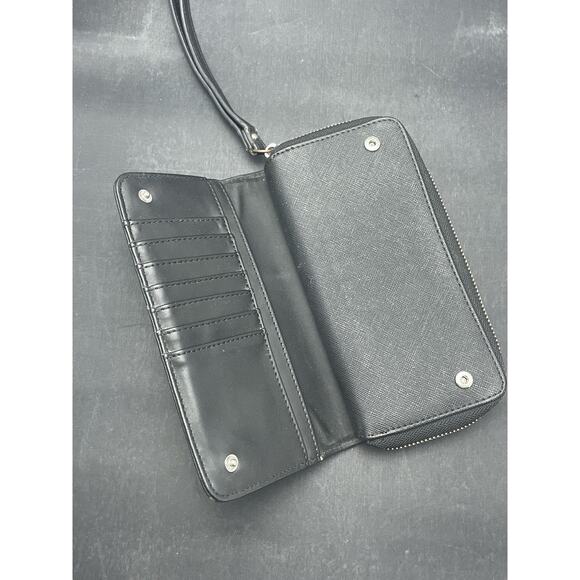 Black Guess Zip Up Wallet Wristlet - Picture 5 of 7